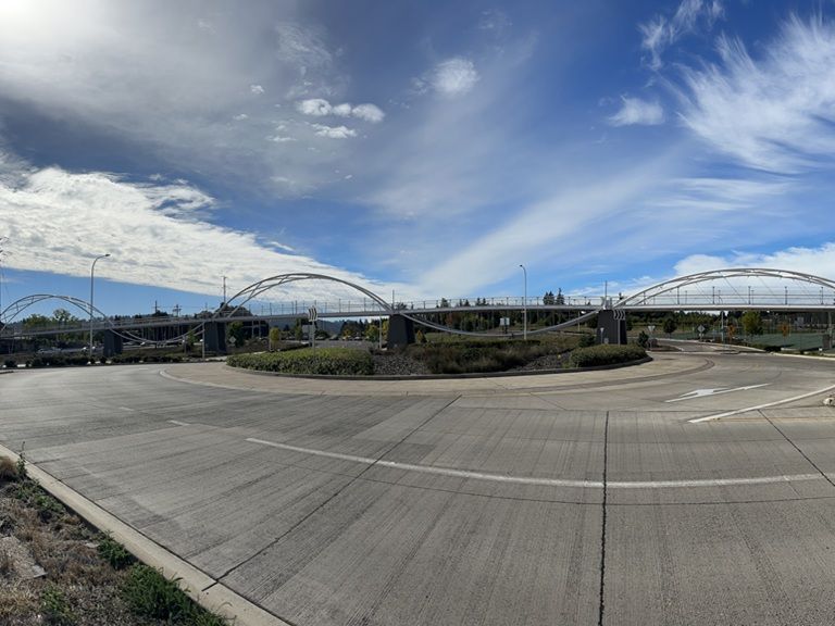 Sherwood Pedestrian Bridge panoramic street view